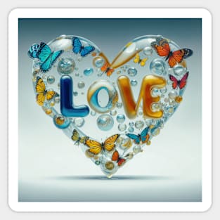 Love and butterflies Sticker